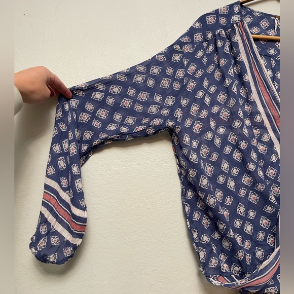 Free People Before Dawn Top in Sapphire Combo sz M - Picture 5 of 11